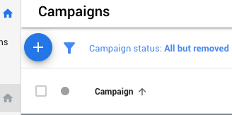 Now click to campaigns and click the blue ‘+’ plus button to start